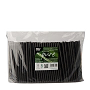 Cocktail Trinkhalm schwarz 7mm