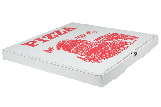 Pizzakarton weiss, mit Druck