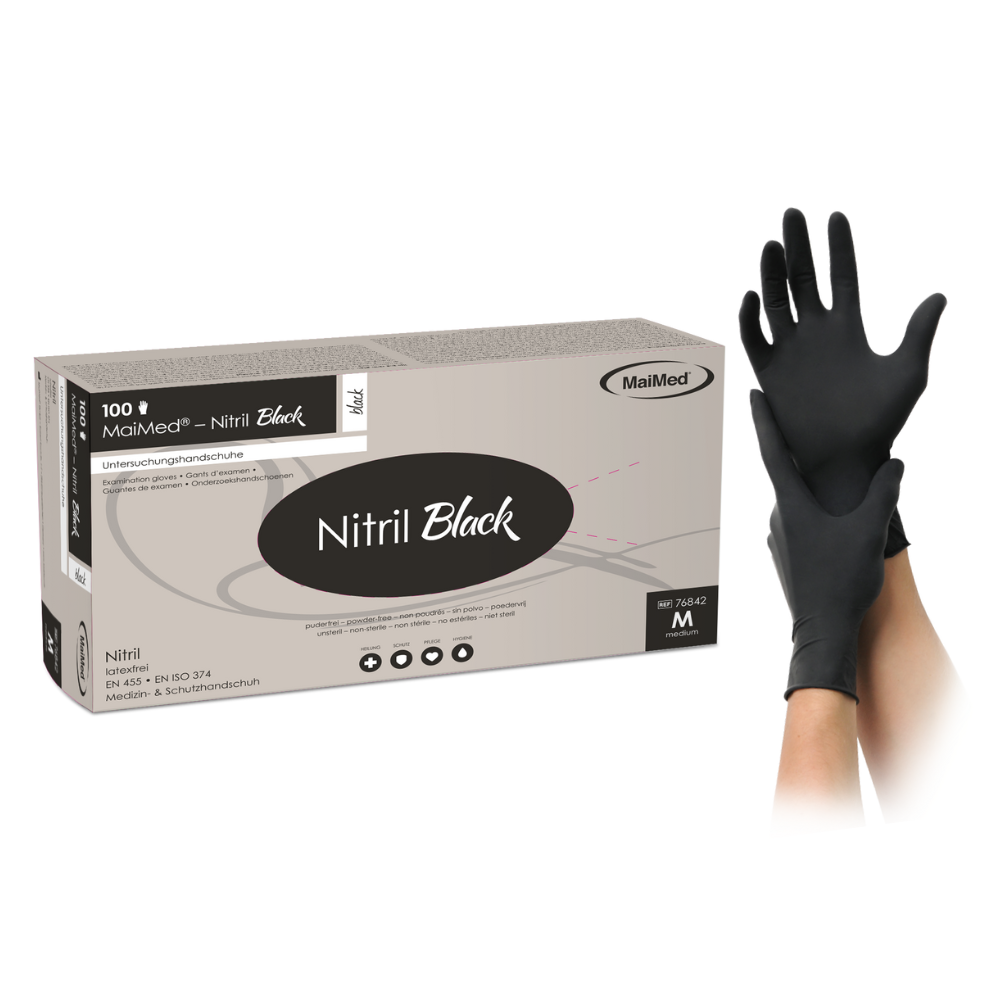 Maimed Nitrilhandschuhe Black - Schwarz (100 Stk.)